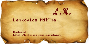 Lenkovics Mína névjegykártya